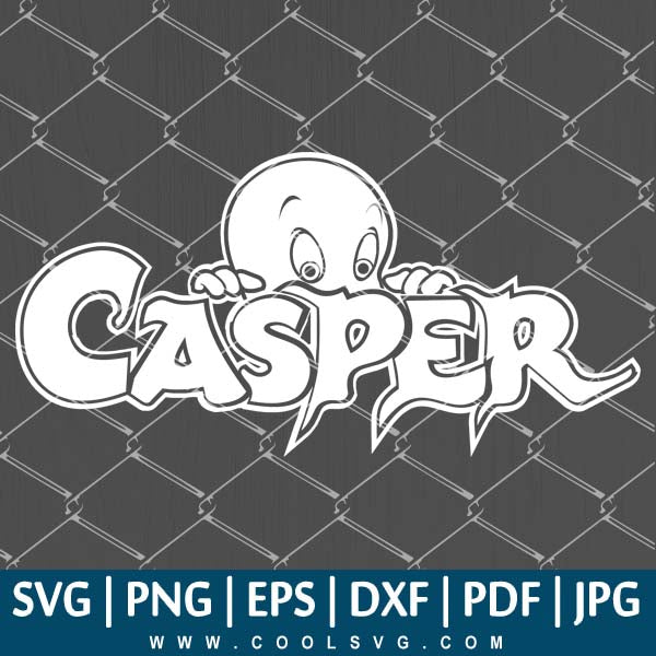 Casper Logo SVG - Casper The Friendly Ghost SVG - Casper Logo Vector - Halloween Ghost SVG