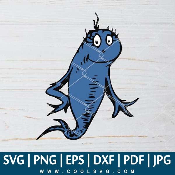 Dr Seuss Fish SVG - Dr. Seuss Blue Fish SVG - Dr Seuss Fish Vector