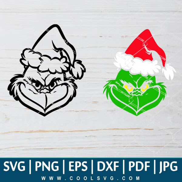 Grinch SVG Bundle - Grinch Christmas SVG - Layered Grinch Face SVG - Grinch With Santa Hat SVG - Grinch Face SVG - Santa Hat SVG - Christmas SVG - Great for Sublimation or Cricut