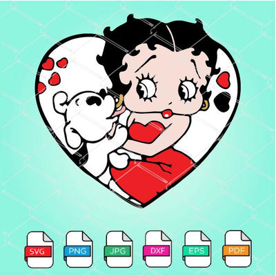 Betty Boop SVG - Betty with Pudgy SVG - mysvg