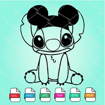 Stitch With Mickey Ears SVG - Stitch SVG  -Disney SVG - mysvg