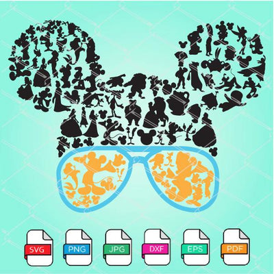 Mickey Mouse Sunglasses SVG - Mickey Ears SVG - mysvg
