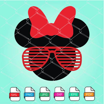 Minnie Mouse Sunglasses SVG - Minnie Ears SVG - mysvg