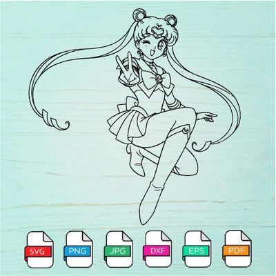 Sailor Moon Outline SVG - Sailor Moon  Clipart - mysvg