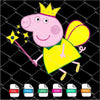 Yellow Peppa Pig SVG - Peppa Pig with wand SVG - mysvg