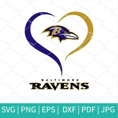 Baltimore Ravens Heart SVG - Baltimore Ravens Logo SVG - mysvg