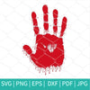 Bloody Handprint SVG - Bloody Hand Print Clipart - mysvg