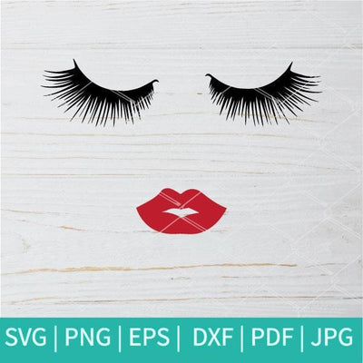 Eyelashes and Lips SVG - Eyelashes and Lips SVG Clipart - mysvg