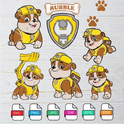 Rubble Paw Patrol SVG Bundle - mysvg