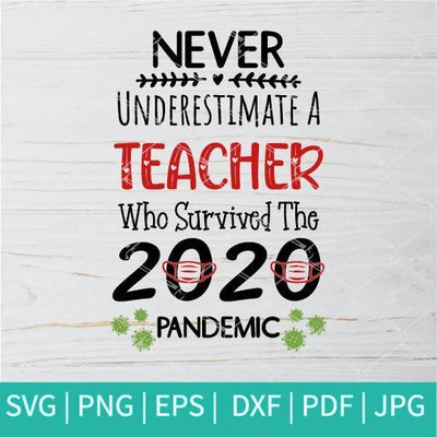Never Underestimate A teacher Who Survived 2020 Coronavirus Pandemic SVG - mysvg