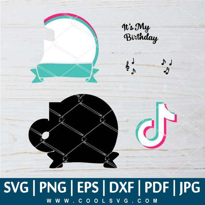 TikTok Birthday Template Layered SVG - TikTok Birthday Invitation Template - Birthday SVG - It's My Birthday SVG - Musical Birthday SVG - Birthday Queen SVG - CoolSvg