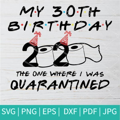 My 30th Birthday 2020 The One Where I was Quarantined SVG - Birthday Quarantine Svg - mysvg