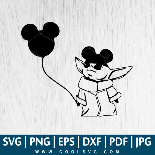 Baby Alien Mickey SVG - Baby Yoda SVG - Mickey Ears SVG Great for Sublimation or Cricut & Silhouette - CoolSvg