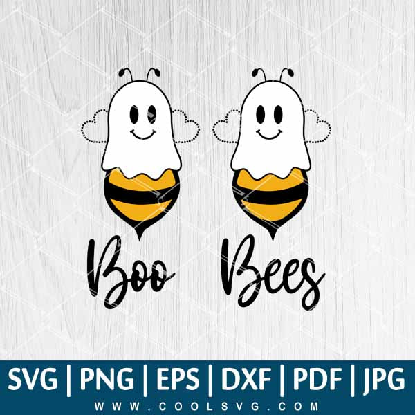 Boo Bees SVG - Bee SVG - Halloween SVG - Cute Ghost SVG - Cute halloween SVG - Layered SVG