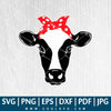 Cow With Bandana SVG - Cow Head Bandana SVG - Cow Face SVG - Cow With Bandana Clipart - Cute Cow Head SVG - CoolSvg