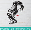 Beautiful Woman Face SVG - Hair Svg - mysvg