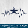 Dallas Cowboys Heartbeat SVG PNG EPS DXF - Great for Sublimation or Cricut & Silhouette - CoolSvg