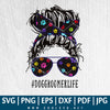 Dog Groomer Life PNG sublimation Downloads - Dog Mom Bun Hair with Sunglasses and Bandana PNG
