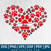 Dog Paw SVG PNG EPS DXF, Paw Heart SVG, Paw Tracks SVG, Great for Cricut & Silhouette Cameo - CoolSvg
