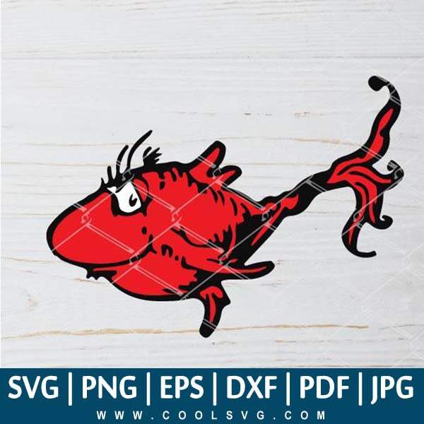 Dr. Seuss Red Fish SVG - Dr Seuss Fish PNG - Dr Seuss Fish Vector
