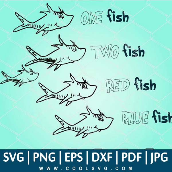 One Fish Two Fish SVG - Red Fish Blue Fish SVG - Fish SVG - Dr Seuss SVG - Layered svg files - CoolSvg