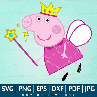 Fairy Peppa Pig SVG - Peppa Pig Clipart - Layered SVG Files - CoolSvg