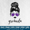 Grenuda SVG -  Girl with Bun and Sunglasses SVG - Messy Bun SVG - Beautiful Girl SVG - CoolSvg