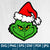Grinch Face with Santa Hat SVG - Grinch Layered SVG - Great for Sublimation or Cricut & Silhouette
