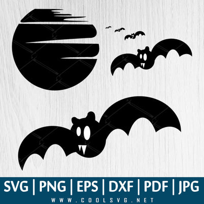 Bats Bundle SVG - Halloween Bat SVG - Flying Bats SVG - Bats Silhouette SVG - Cute Bat SVG - CoolSvg
