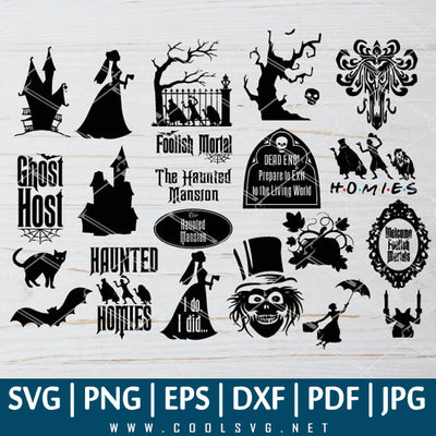 Haunted Mansion Bundle SVG PNG EPS DXF, Haunted Mansion Halloween, SVG Great for Cricut & Silhouette Cameo - CoolSvg