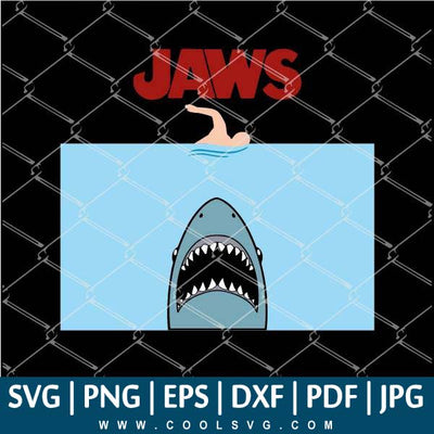 Jaws Shark SVG - Shark SVG - Swimmer SVG - Shark Vector - CoolSvg
