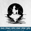 Mermaid SVG - Sunset Little Mermaid Decal SVG - Ariel On Rock Silhouette SVG - Little Mermaid SVG - CoolSvg