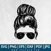 Messy Bun With Glasses SVG - Messy Hair Bun SVG - Messy Bun Lady SVG - CoolSvg