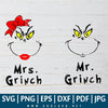 Mr Grinch SVG - Grinch SVG for Cricut - Grinch Face SVG - Mr & Mrs Grinch SVG - Days Til Christmas SVG - Grinch Christmas SVG - Grinch With Santa Hat SVG