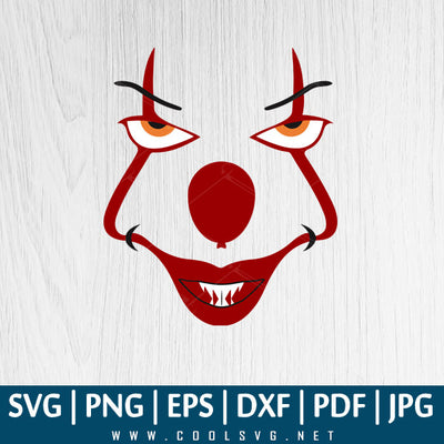Pennywise Layered SVG, Pennywise SVG, Pennywise Eyes SVG, Pennywise Face SVG, Halloween SVG ideas Great for Sublimation or Cricut & Silhouette - CoolSvg