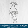 Troll Hair SVG PNG EPS DXF - Poppy Trolls Outline SVG - Great for Sublimation or Cricut & Silhouette - CoolSvg
