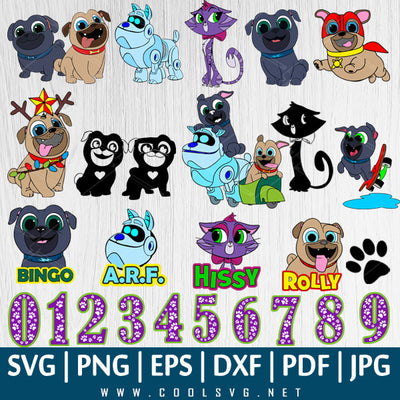 Puppy Dog Pals SVG - Cuties Animal Cartoon SVG - Puppy Dog Pals SVG Bundle - Paw Dog Birthday Party SVG - Bingo and Rolly SVG