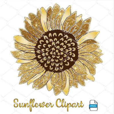 Glitter Sunflower Clipart - Sunflower Sublimation Design - mysvg