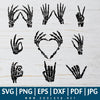 Skeleton Hand Symbol SVG - Skeleton Hand Silhouette - Skeleton Hand Sign SVG - Skeleton Hand Bundle - Skeleton Hand SVG - Hand Sign SVG - skeleton rock hand SVG - skeleton hand heart SVG