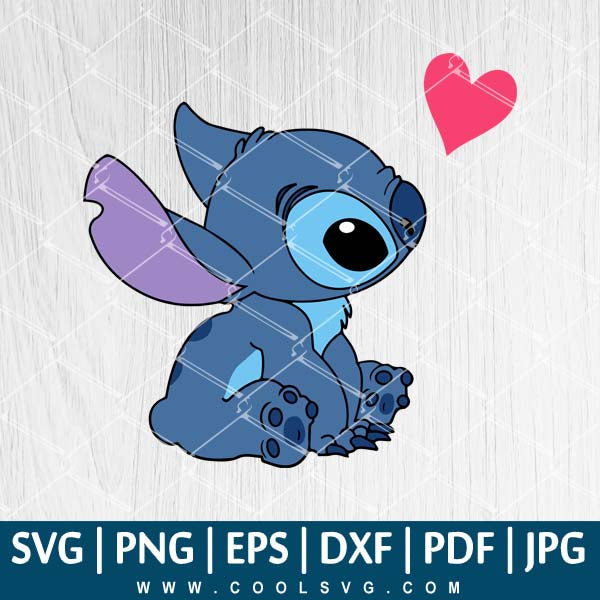Stitch SVG File - Cute Stitch With Heart SVG - Stitch SVG - Stitch Layered SVG - Stitch PNG