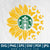 Sunflower Butterfly Starbucks SVG - Sunflower SVG - Flower Monogram SVG - Starbucks SVG