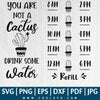 Water Tracker SVG - Water bottle SVG - Water Tracker Cactus SVG - You are Not a Cactus SVG - Water Time SVG - Great for Sublimation or Cricut - CoolSvg