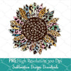 Colorful Leopard Sunflower PNG Transparent background - Sublimation Design - mysvg