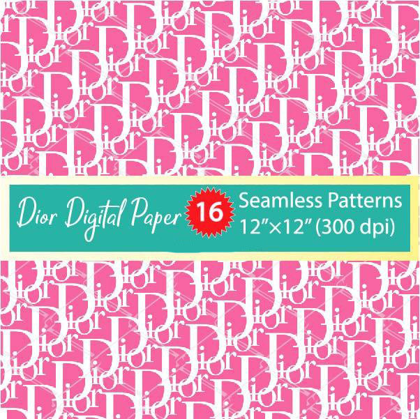 Dior Pattern SVG, 16 Dior Digital Paper Bundle, Dior Seamless Patterns