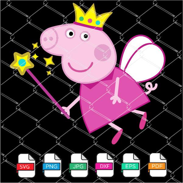 Fairy Peppa Pig SVG - Peppa Pig Clipart - Layered SVG Files