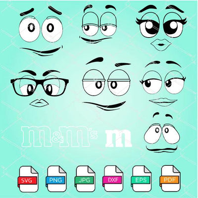 M and M Face SVG Bundle - M&Ms Face PNG -M and Ms Face Clipart - mysvg