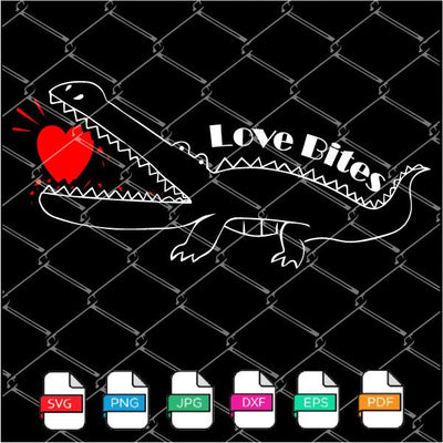 Love Bites SVG - Crocodile Valentine SVG - mysvg