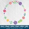 Circular Floral Frame | Floral Circle SVG | Flower Circle Clipart | Flower Wreath SVG - CoolSvg