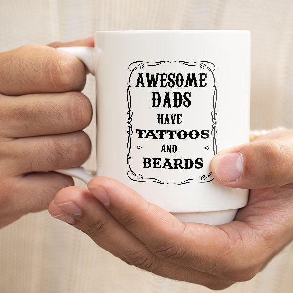 Awesome Dads Have Tattoos And Beards SVG - father's day SVG - Father Day Gift - CoolSvg