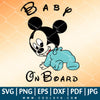 Baby On Board SVG - Baby Mickey Mouse PNG - CoolSvg
